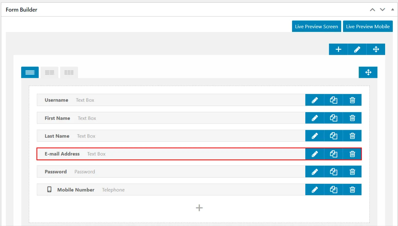 Ultimate Member Registration Forms - email field