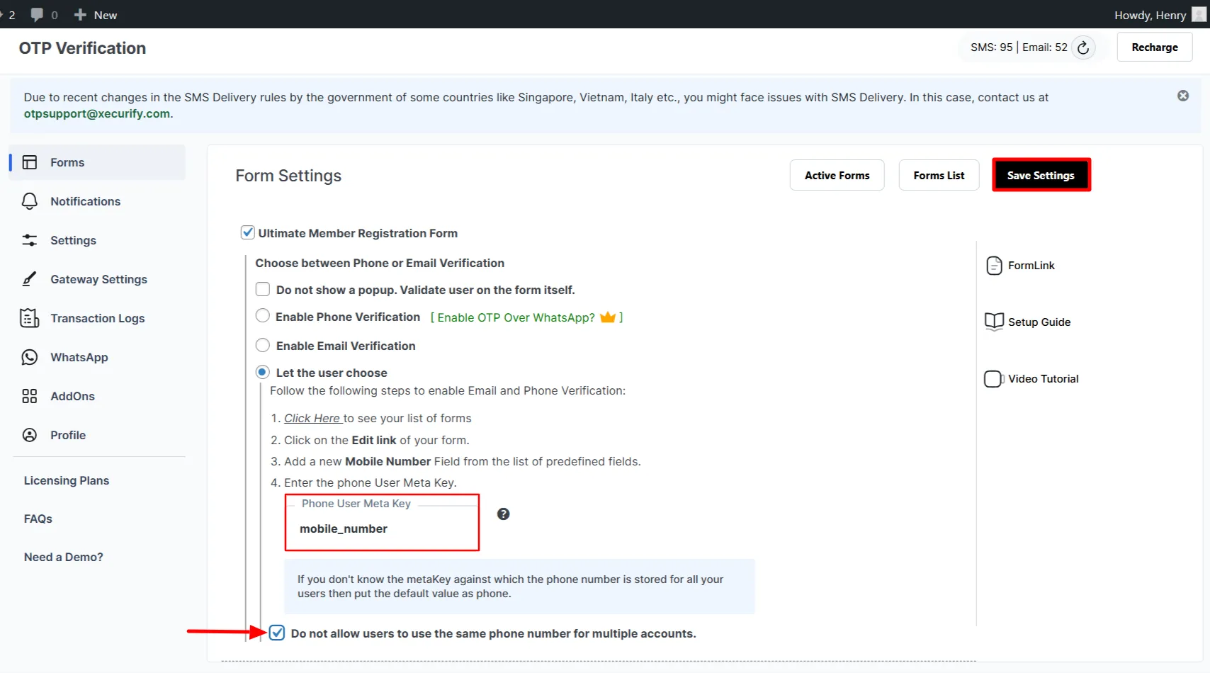 Ultimate Member Registration Form - let the user choose entewr meta key 