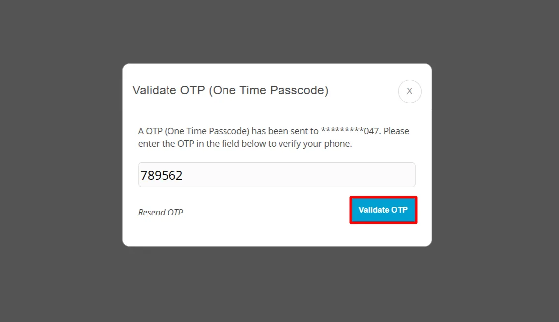 WooCommerce Billing Address Form - Enter phone OTP