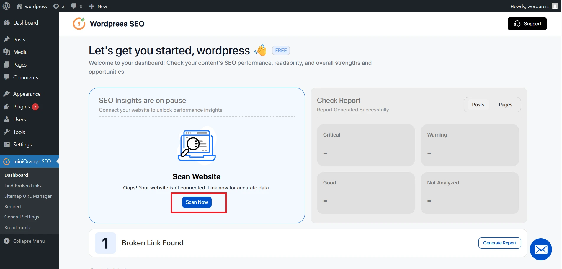 miniOrange-Wordpress-SEO - wordpress login