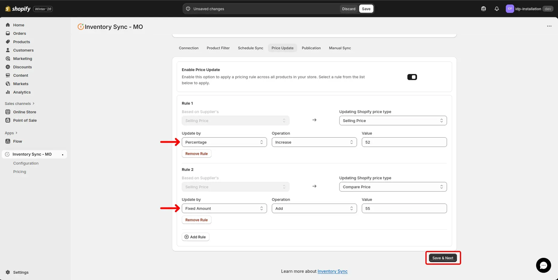 Shopify SanMar Integration - Price rule update
