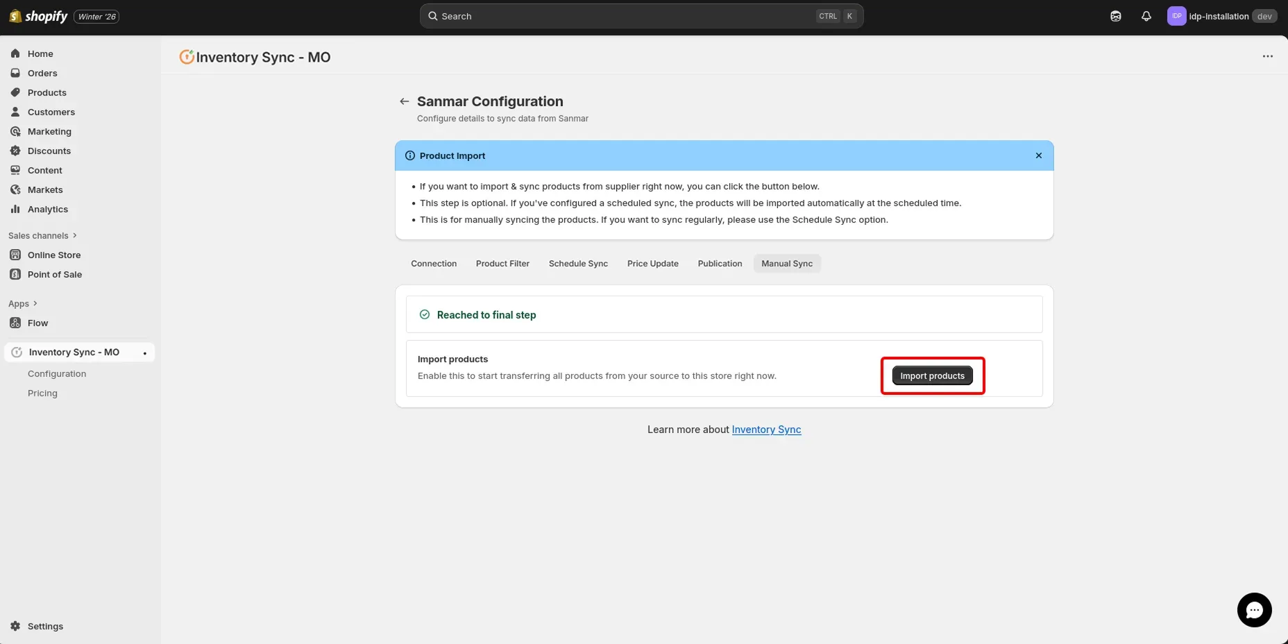 Shopify SanMar Integration - Import Products