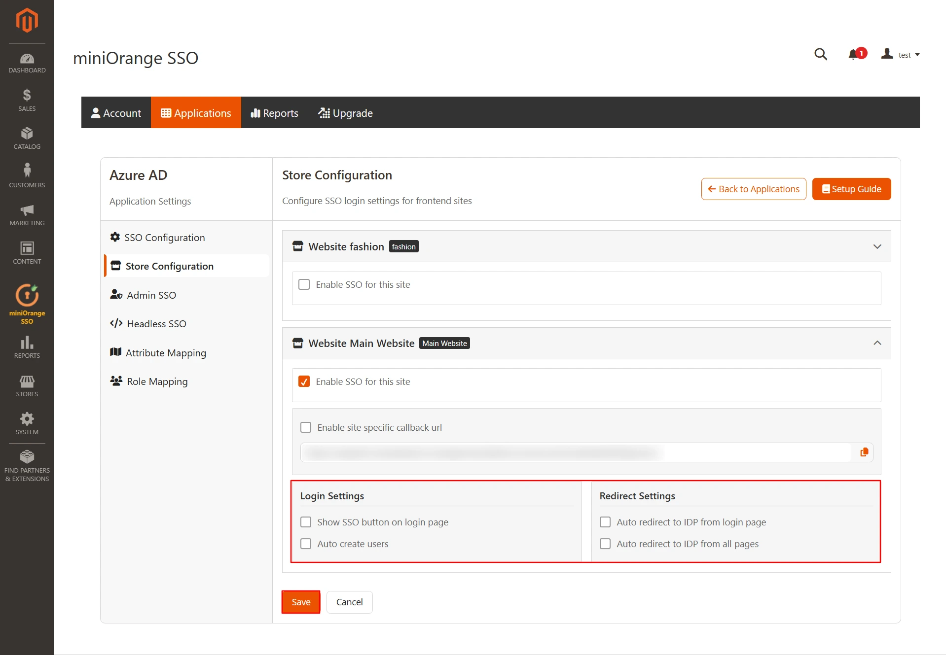 Magento 2 SAML SSO auto redirect to idp