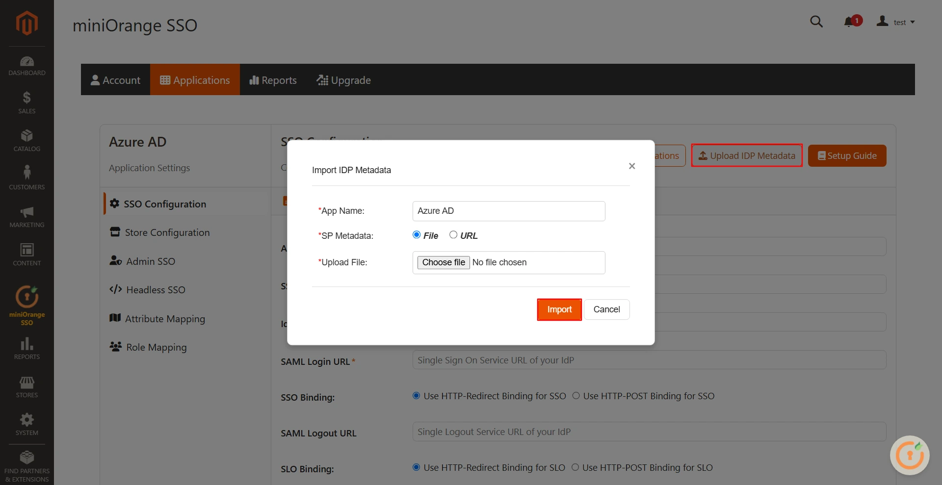 WordPress SAML SSO | Login-upload metadata