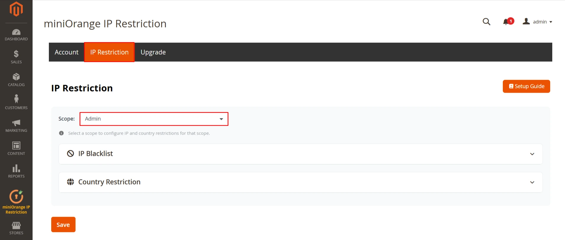 IP restrictions for magento