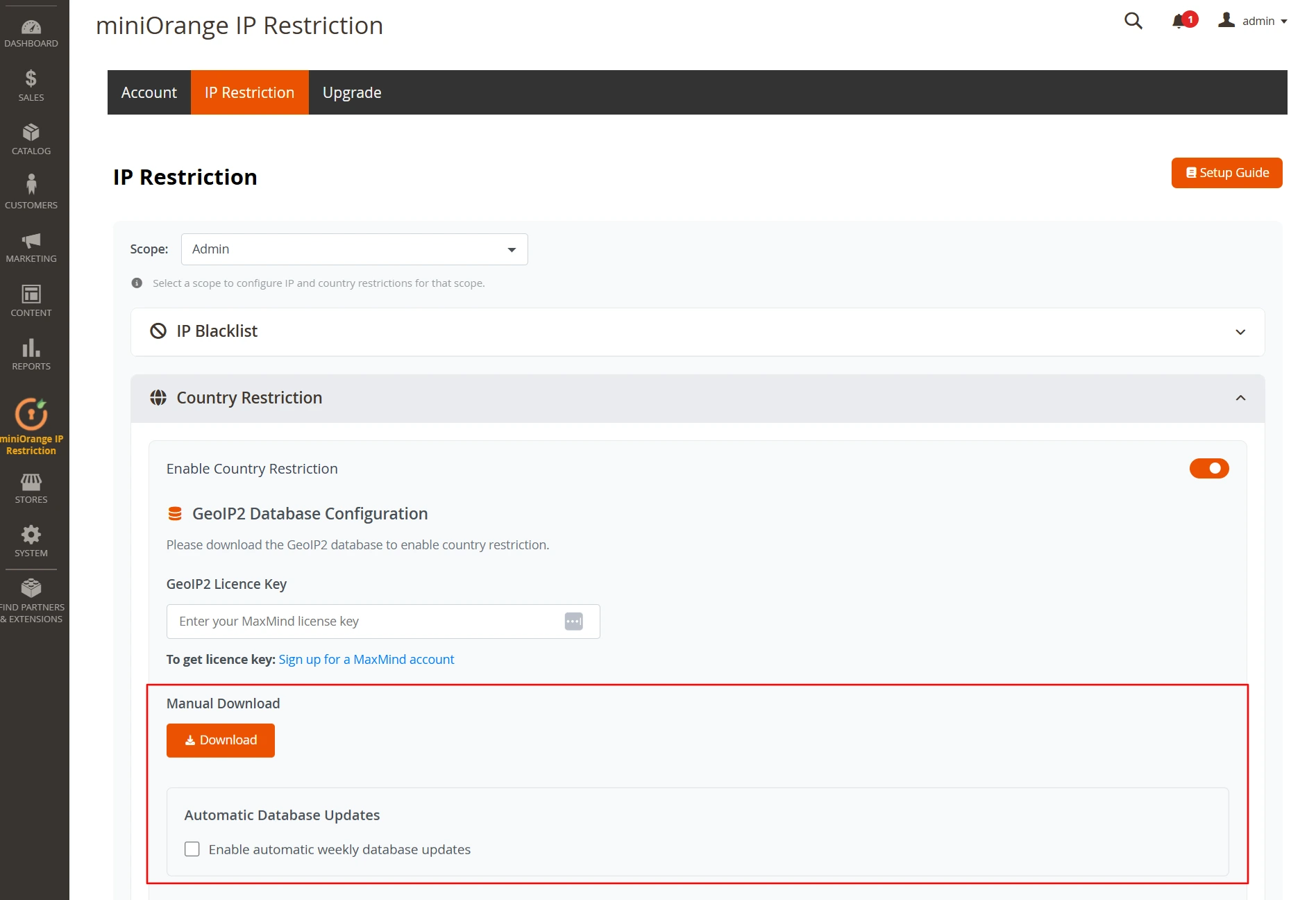 IP Restriction | Magento latest GeoIP2 Country database
