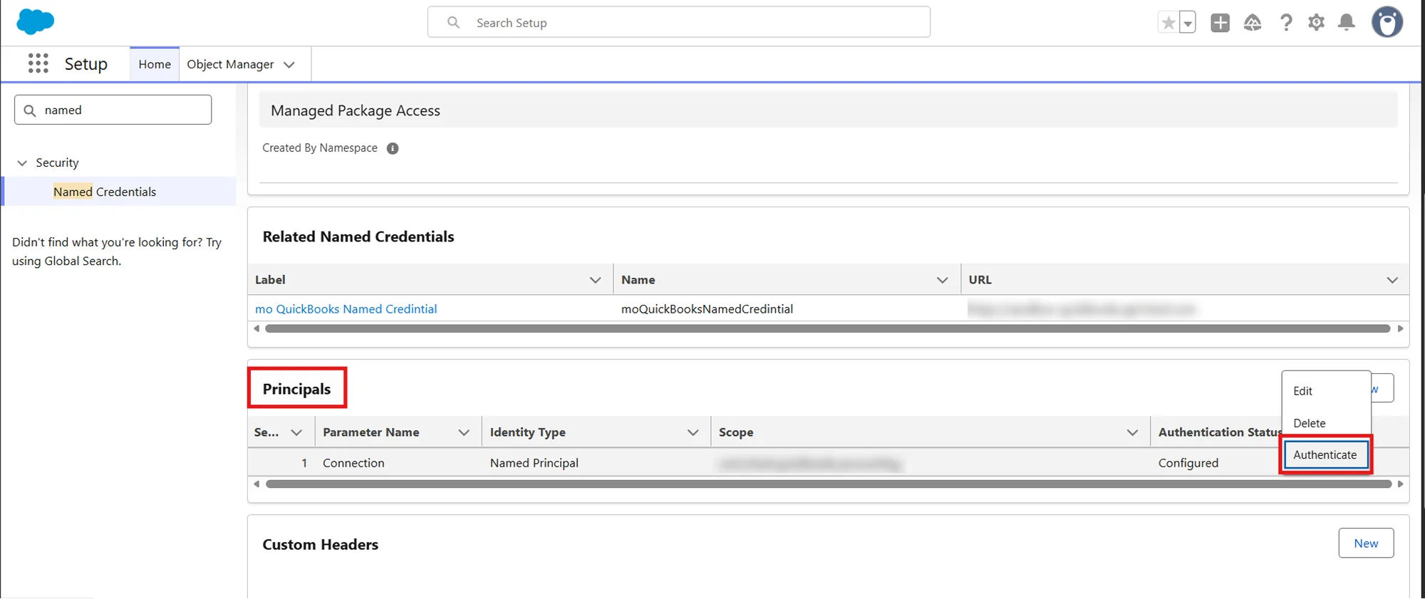 Salesforce QuickBooks Receipts Sync | Connection Authenticate