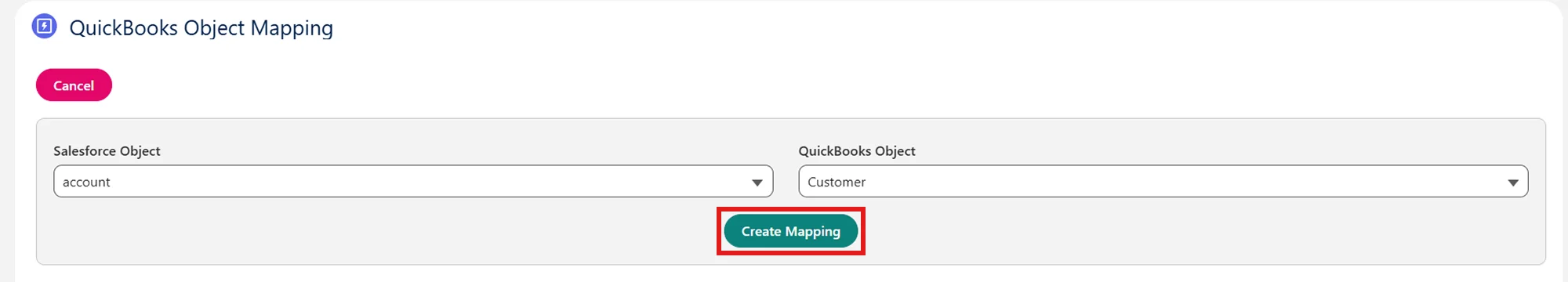 Salesforce QuickBooks Receipts Sync | Create Mapping