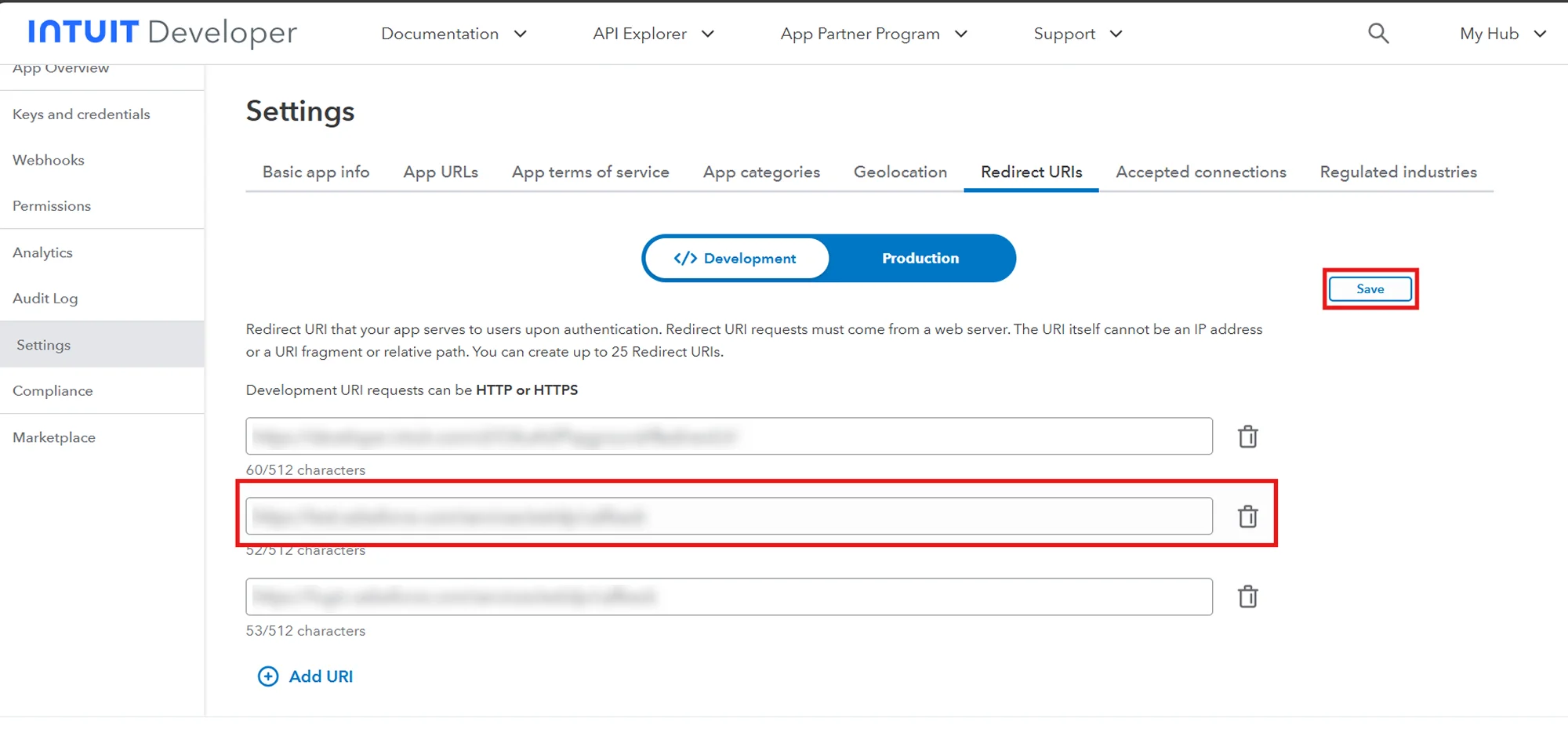 Salesforce QuickBooks Receipts Sync | Paste Callback URL