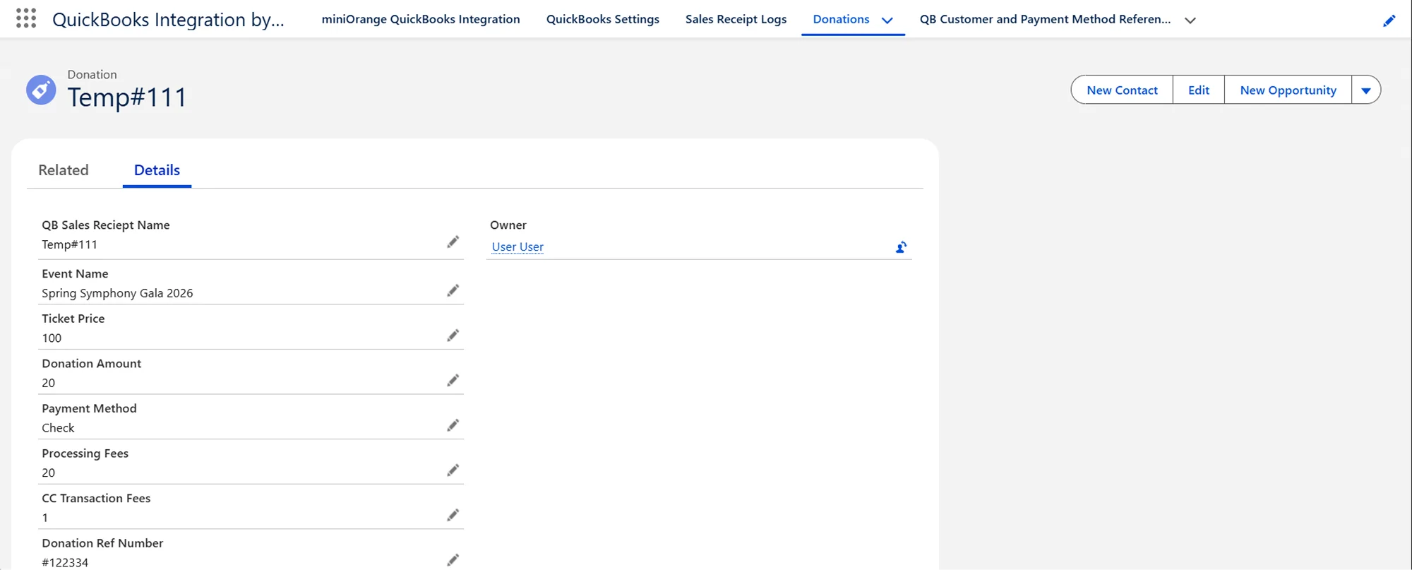 Salesforce QuickBooks Receipts Sync | Create Donation Record in Salesforce