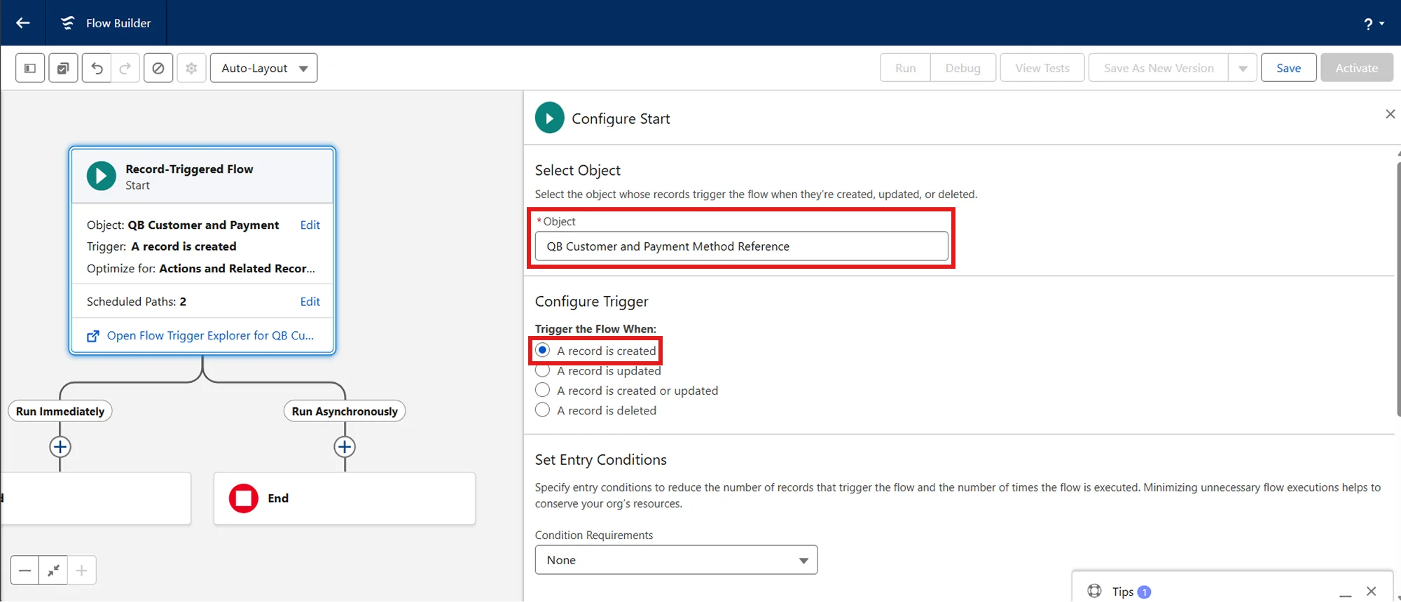 Salesforce QuickBooks Receipts Sync | Set Input Values