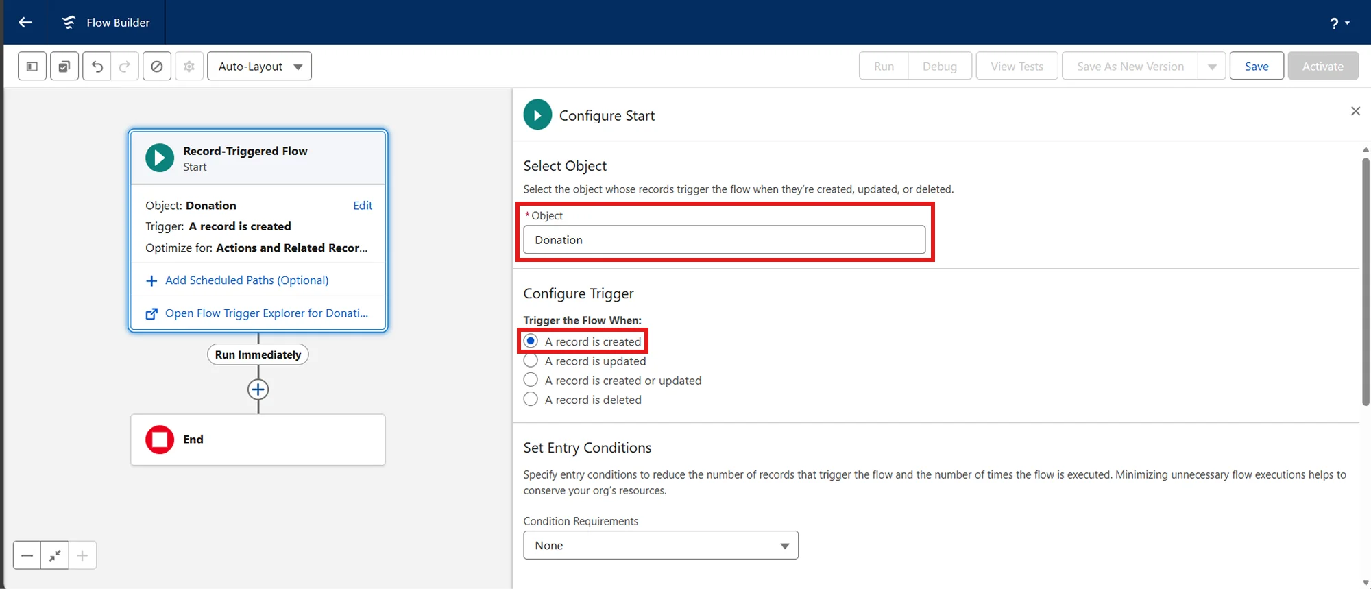 Salesforce QuickBooks Receipts Sync | Select Donation Option