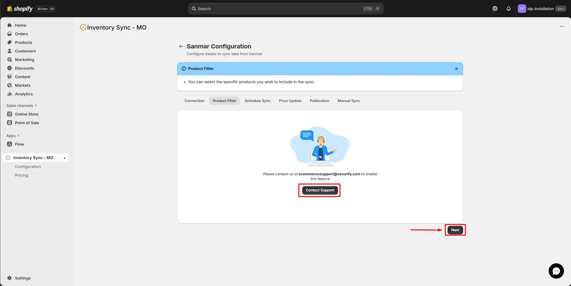 Shopify SanMar Integration - Product Filter of SanMar
