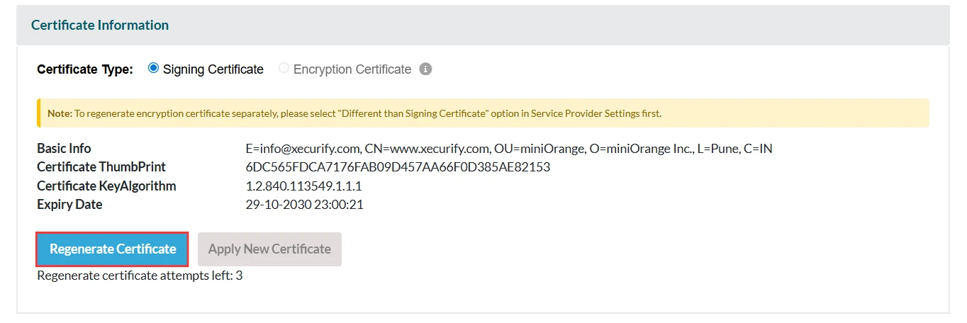 ASP.NET Core Enterprise - Certificate Information