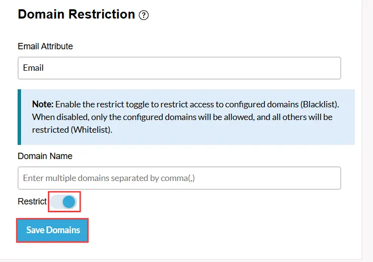 ASP.NET Core Enterprise - Domain Restriction Save Domains