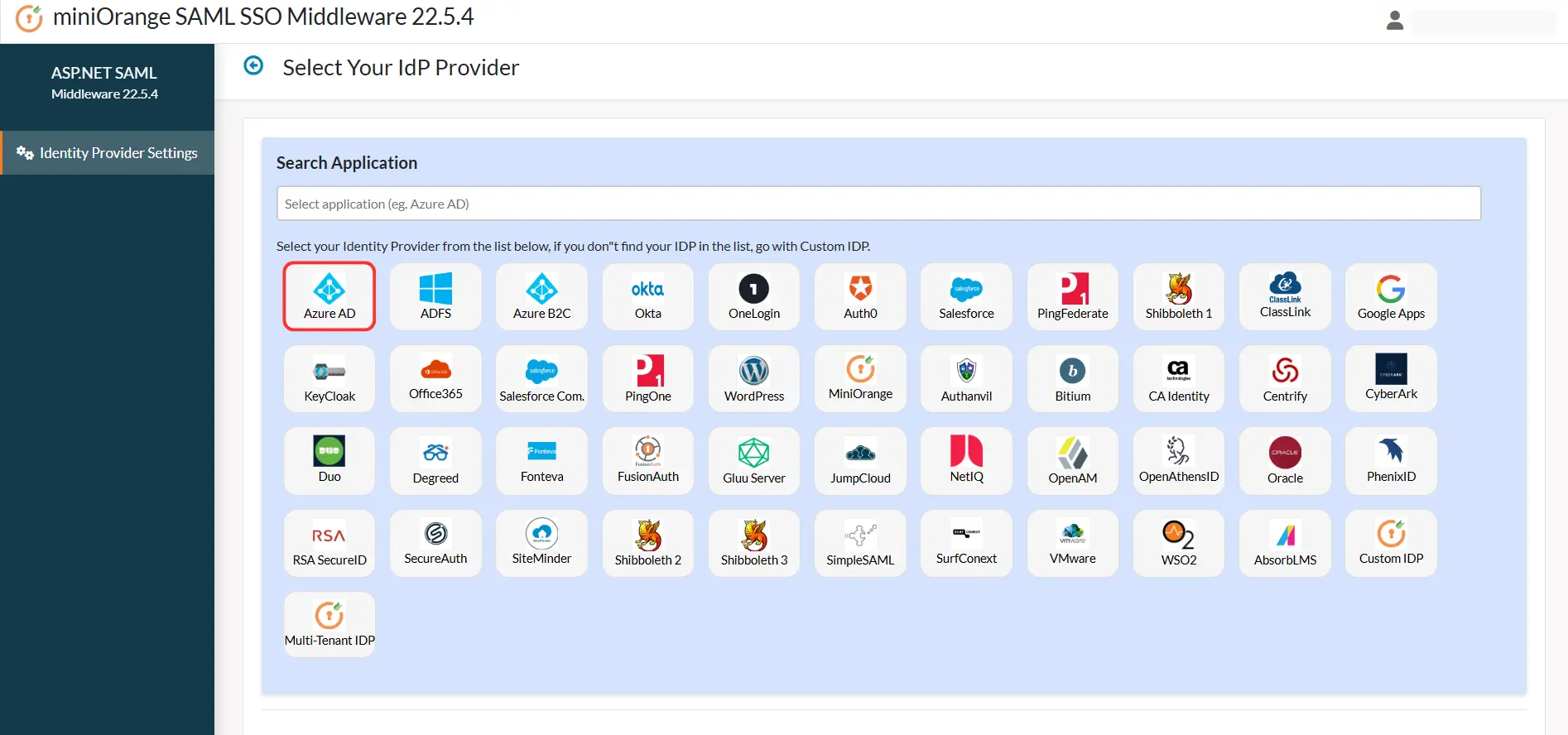 Identity Provider List