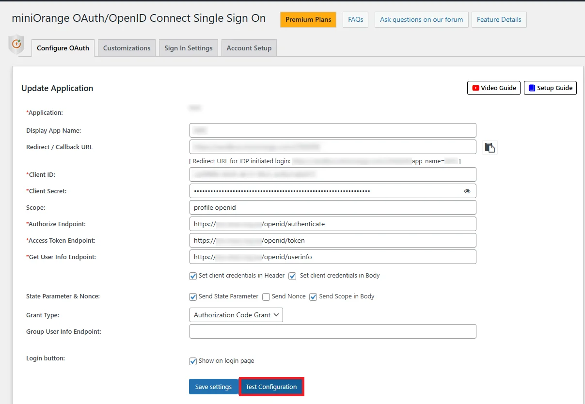 IMIS Single Sign-On (SSO) OAuth - Finish configuration