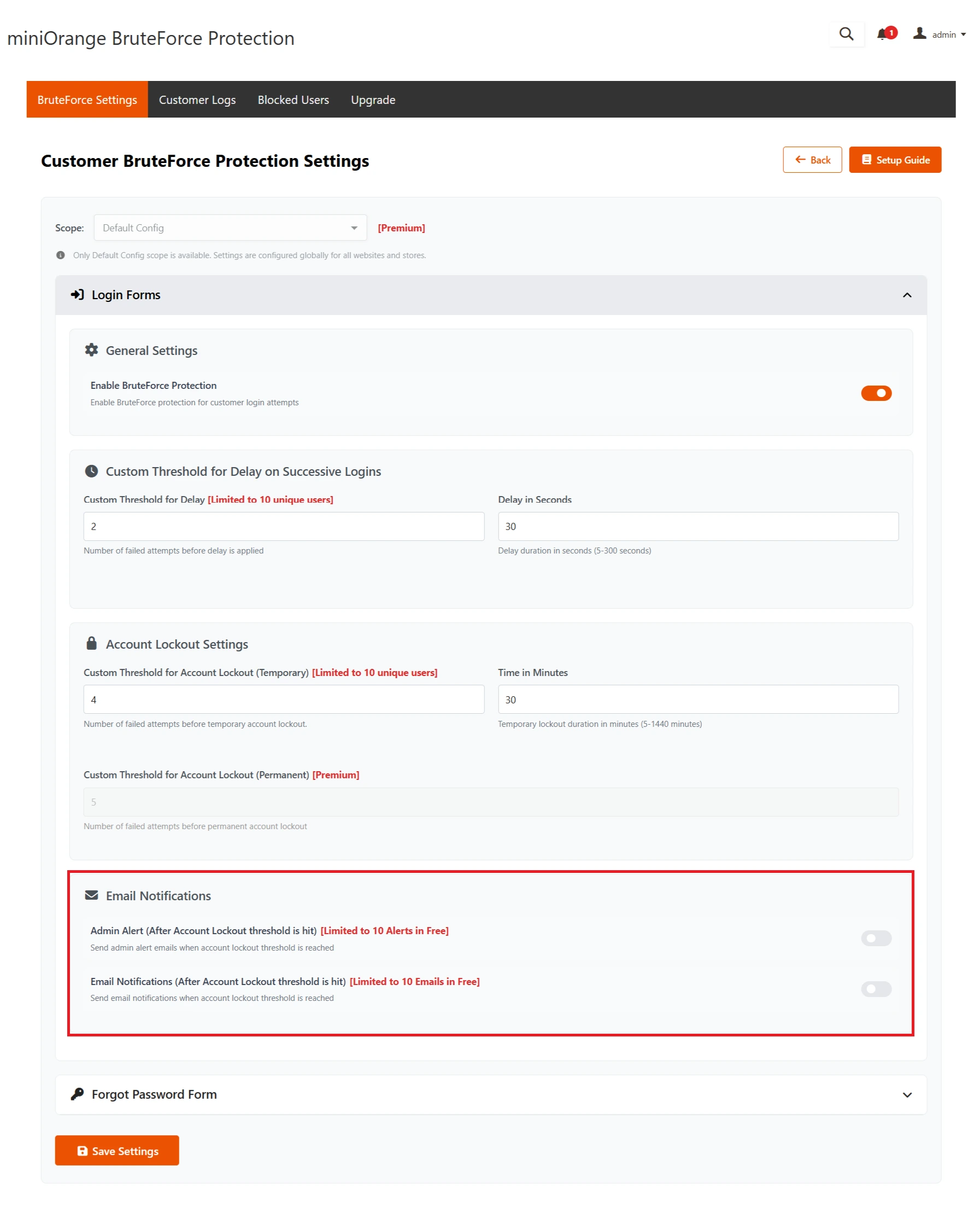 Magento Brute Force - Email Notifications