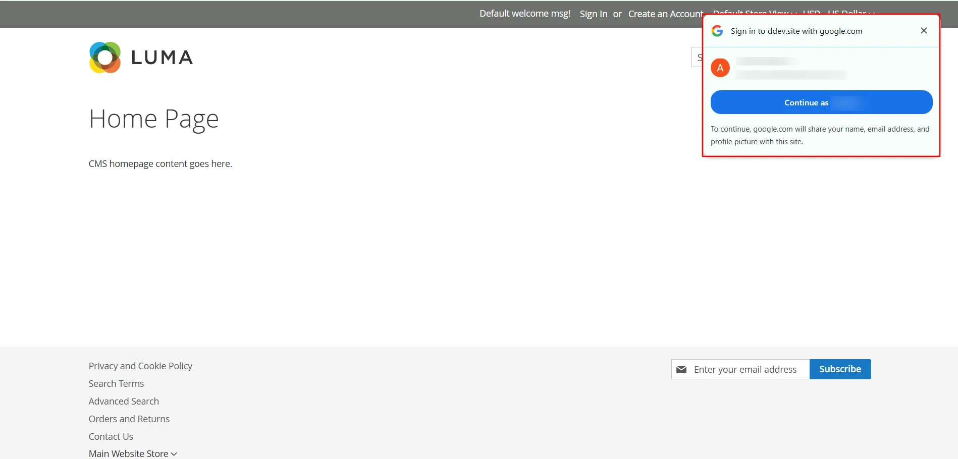Magento Google One Tap