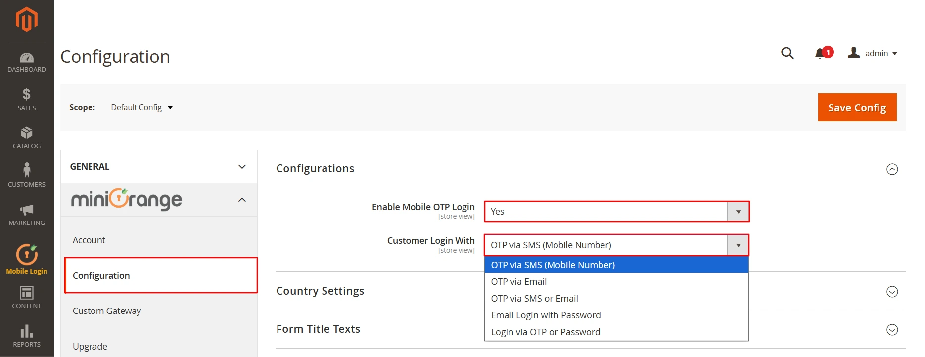 Magento 2 Mobile Login