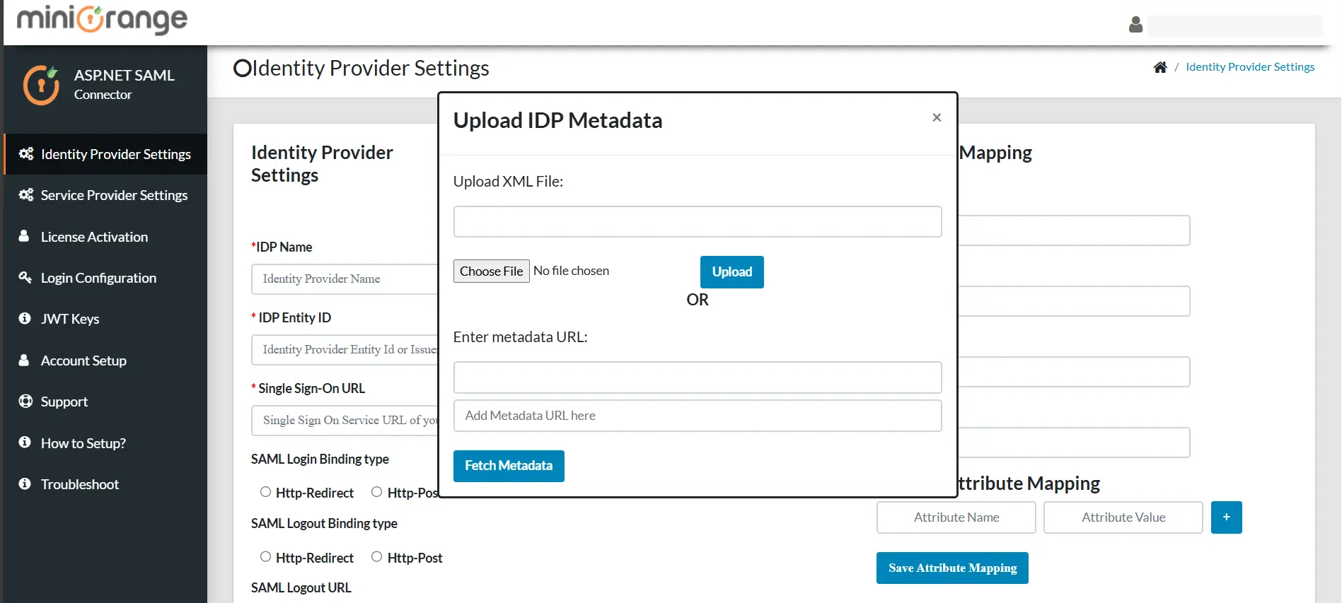 Metadata XML or Metadata URL
