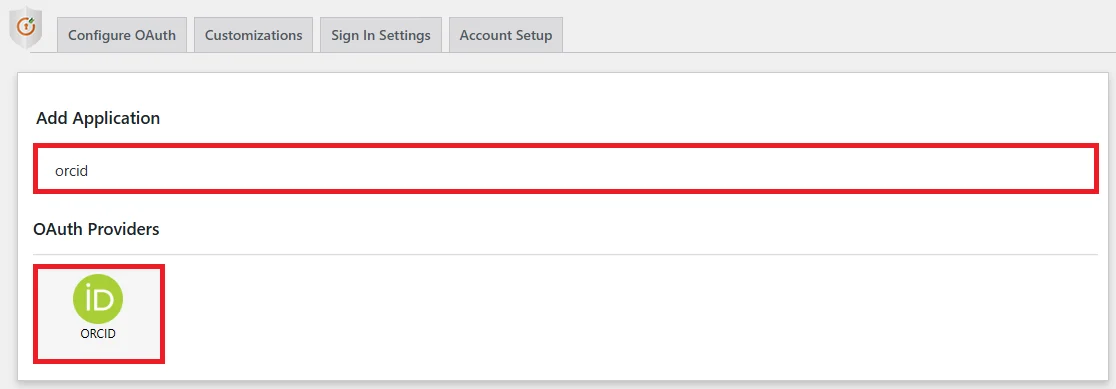 Orcid Single Sign-On (SSO) OAuth - Add new application