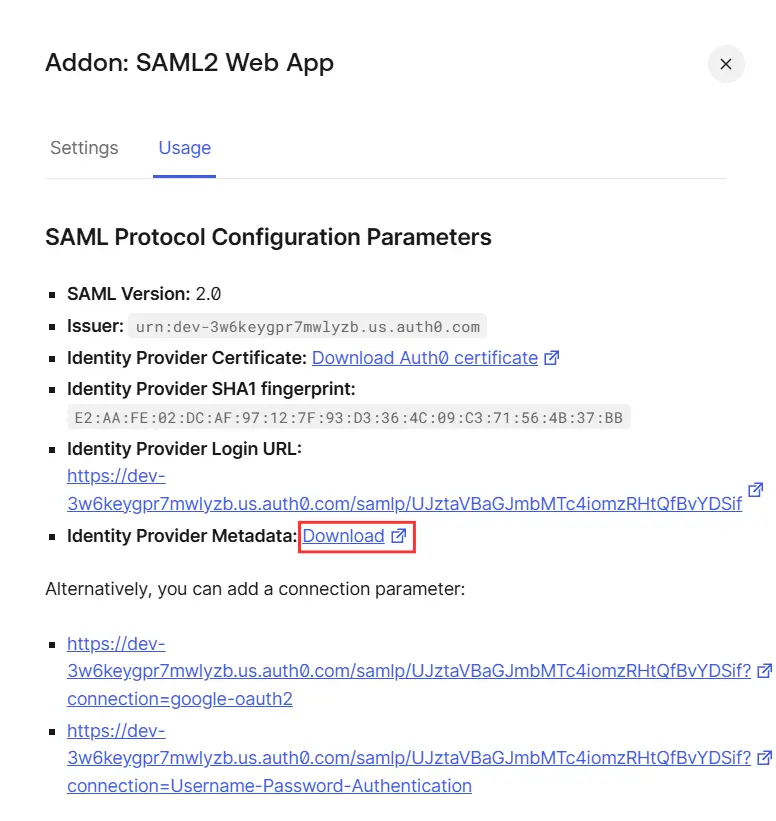 SAML2 Web App Usage
