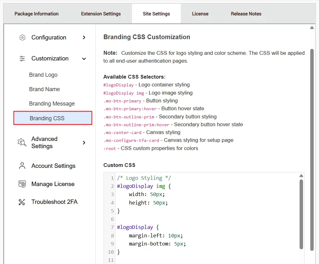 Branding CSS Customization