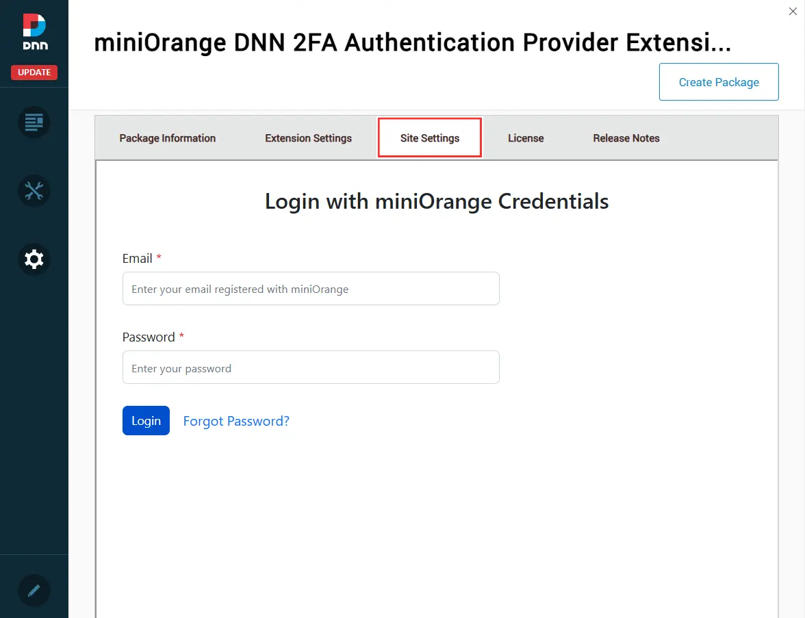 DNN 2FA - Site Settings