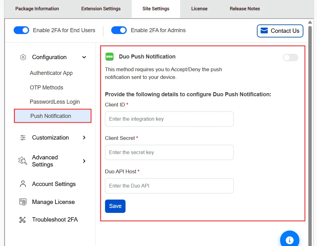 DotNetNuke Two Factor Authentication (2FA) for Duo Push Notifications | DNN 2FA - Choose DNN 2FA Duo Push Notifications