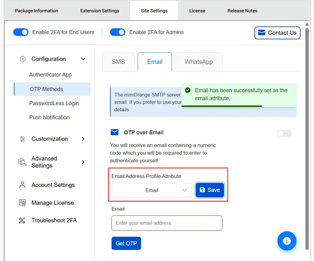 DotNetNuke Two Factor Authentication (2FA) for OTP over Email - Profile Attribute