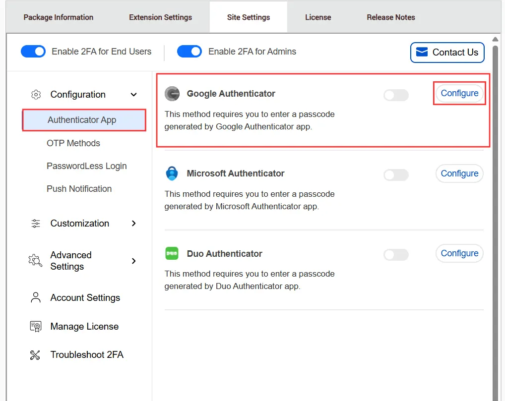 DNN 2FA - Choose DNN 2FA Google Authenticator