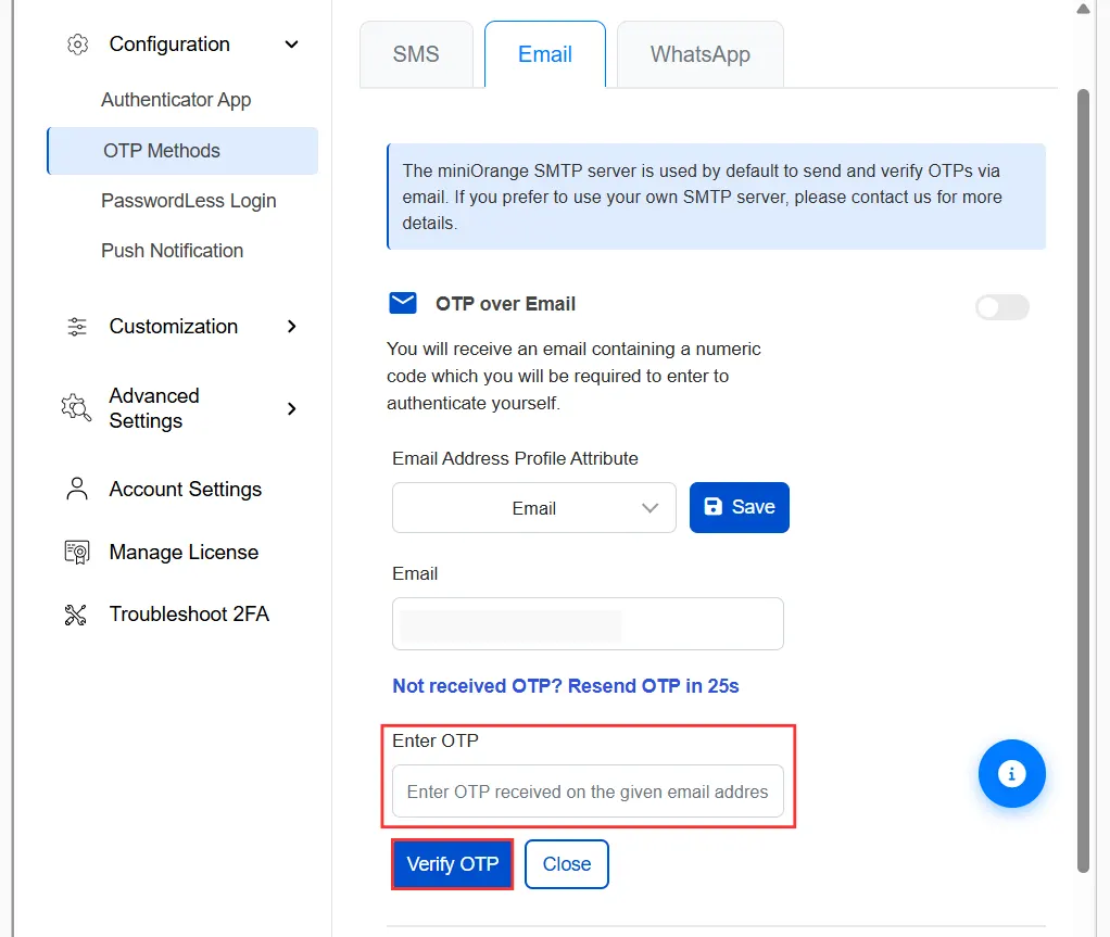DotNetNuke Two Factor Authentication (2FA) for OTP over Email - Verify OTP