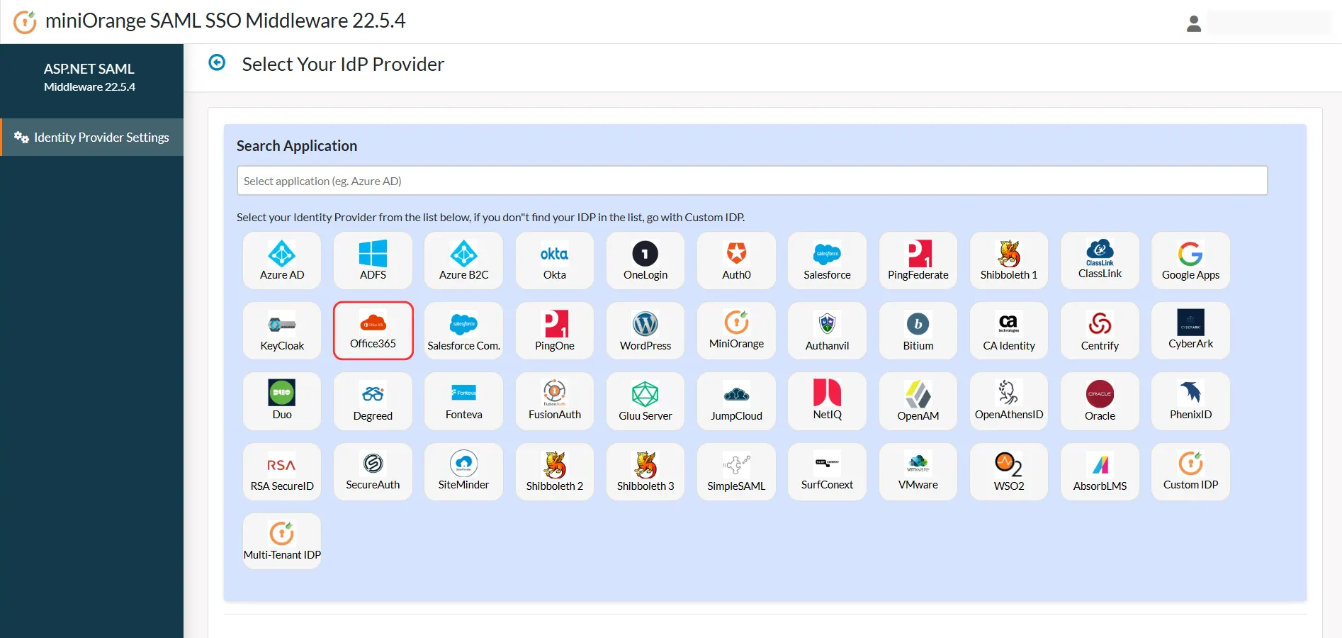 Identity Provider List