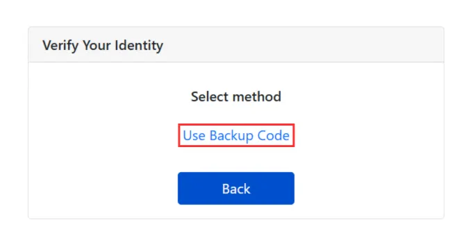 DNN - Use Backup Code