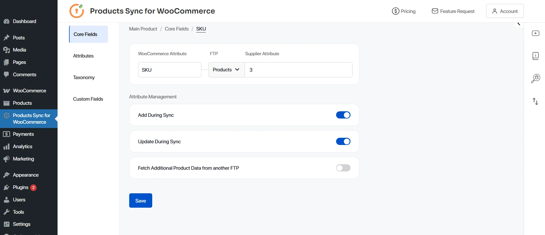 WooCommerce FTP product import - example