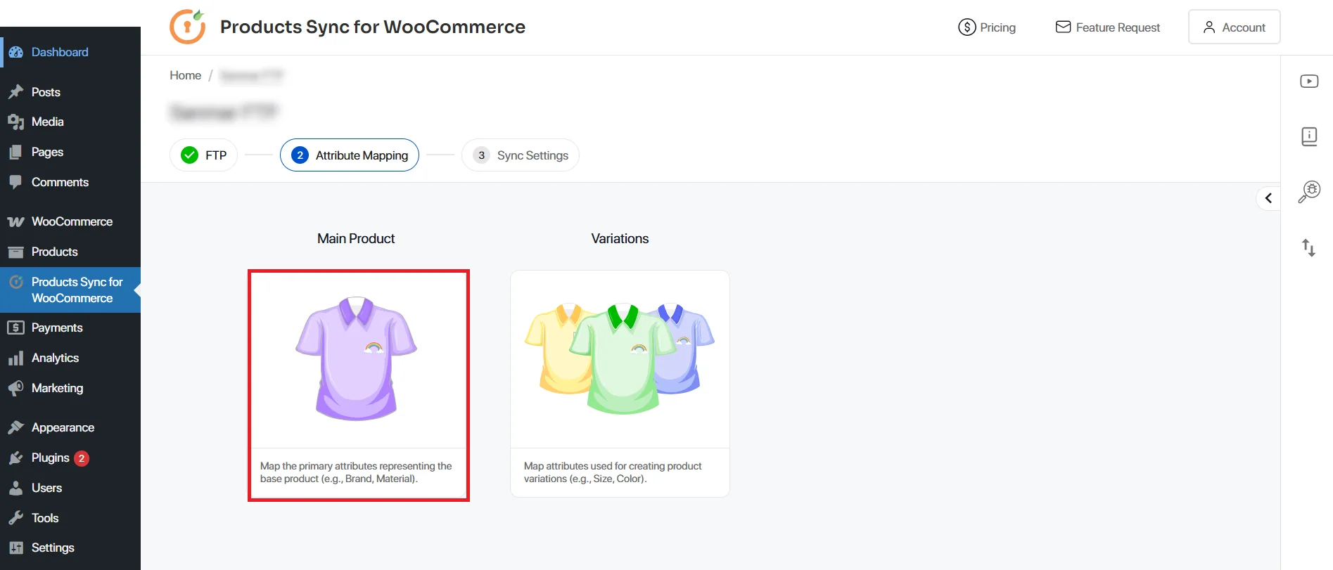 WooCommerce FTP product import - attribute mapping