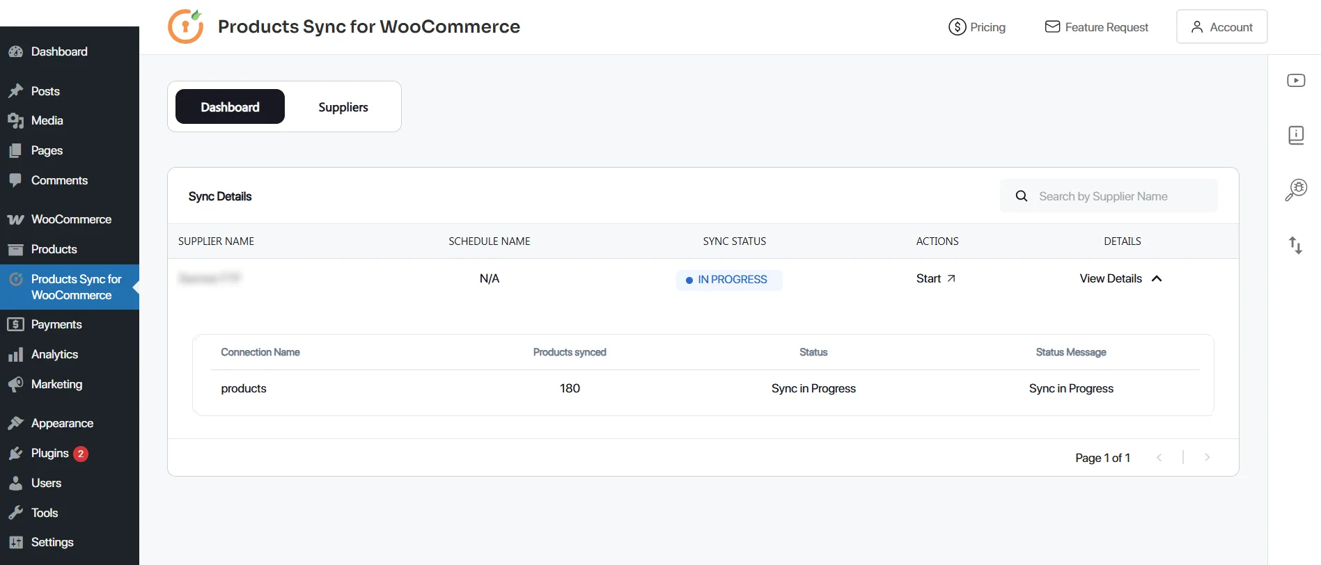 Import products to WooCommerce - view details