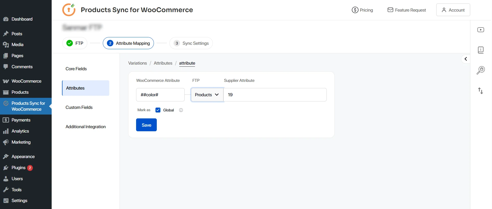 Import products to WooCommerce - variations mapping