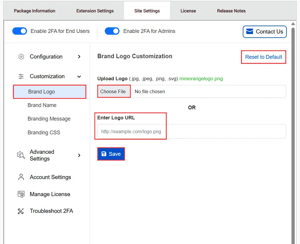 Brand Logo Customization