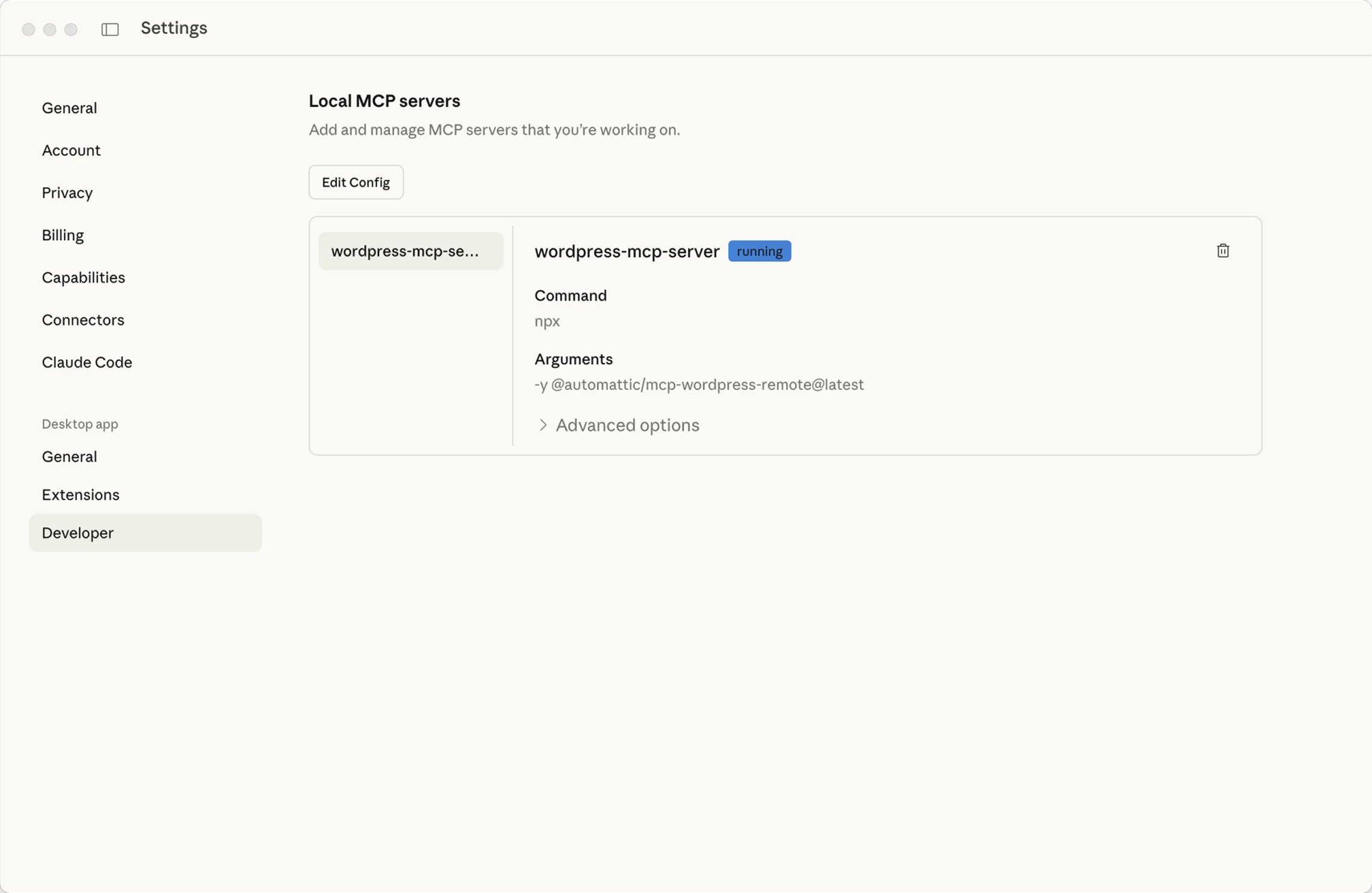 WordPress Cluade Desktop Integration - MCP Servers