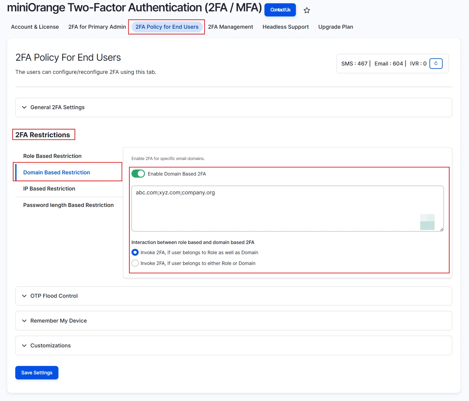 Drupal 2FA - Domain Based Restriction