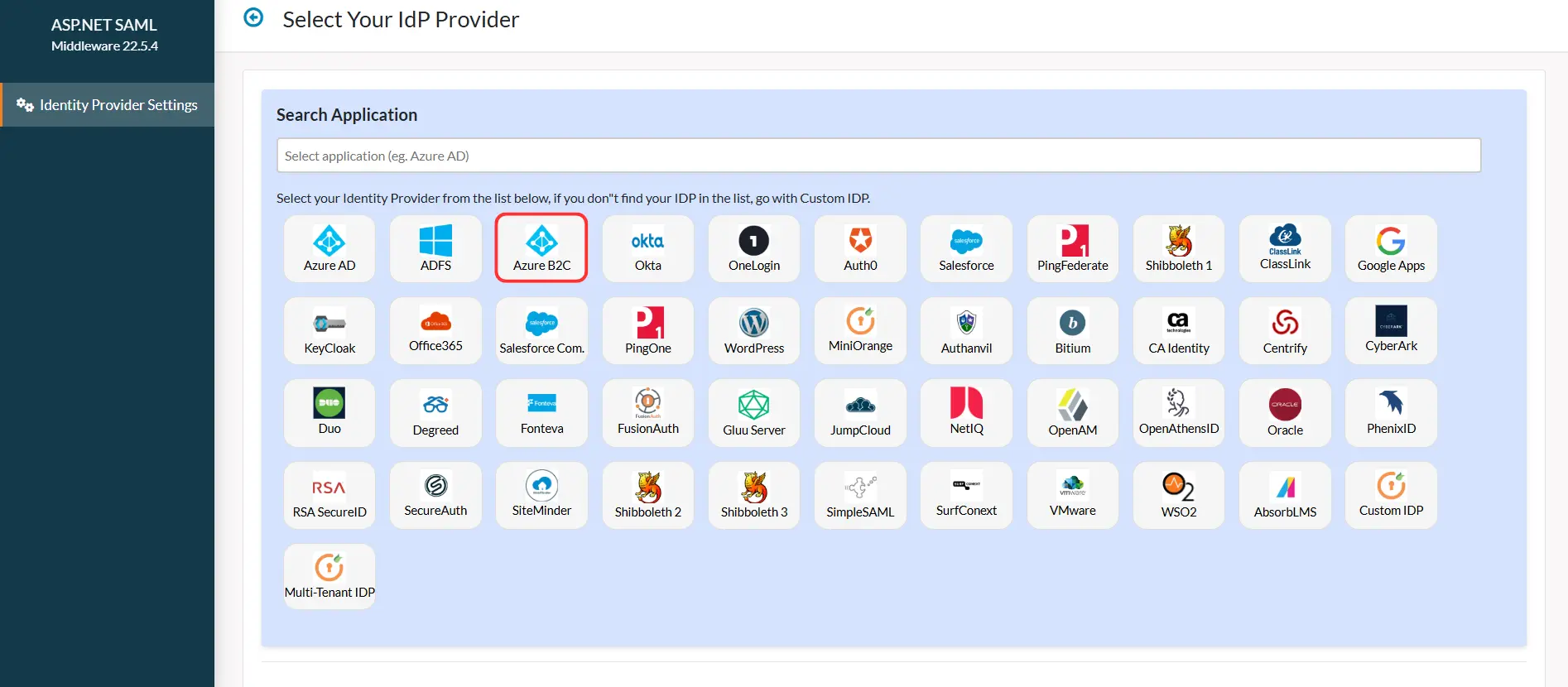 ASP.NET Core SAML SSO using AzureB2C as IDP - Add New IDP