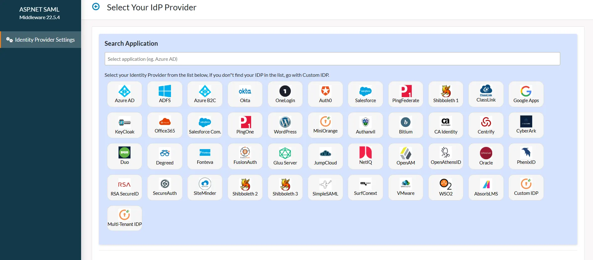 ASP.NET Core SAML SSO using Shopify as IDP - Add New IDP