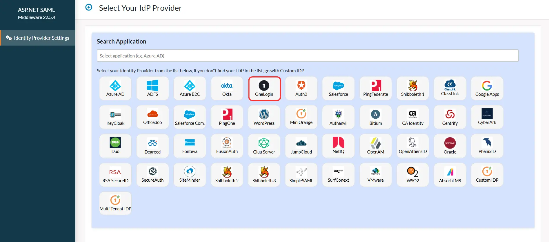 ASP.NET Core SAML SSO using OneLogin as IDP - Add New IDP