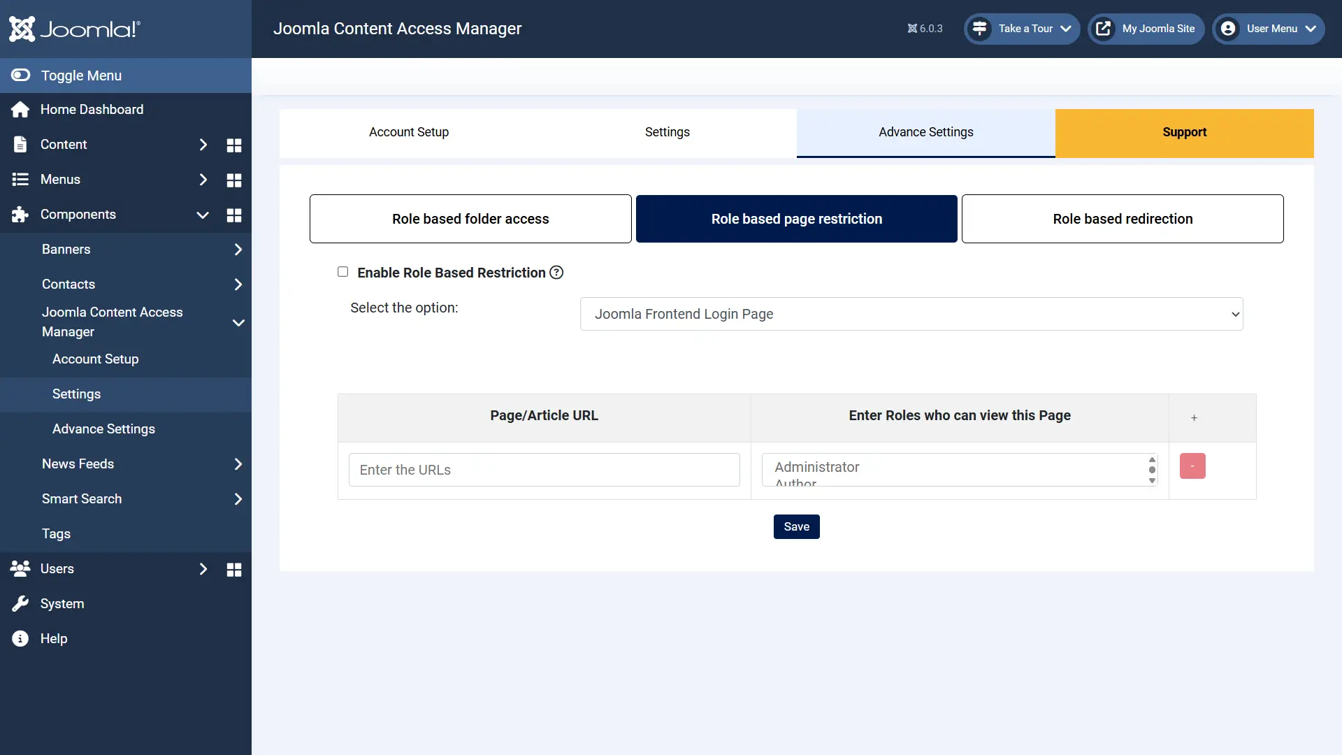Joomla Content Access Control - Enable Role Based Restriction