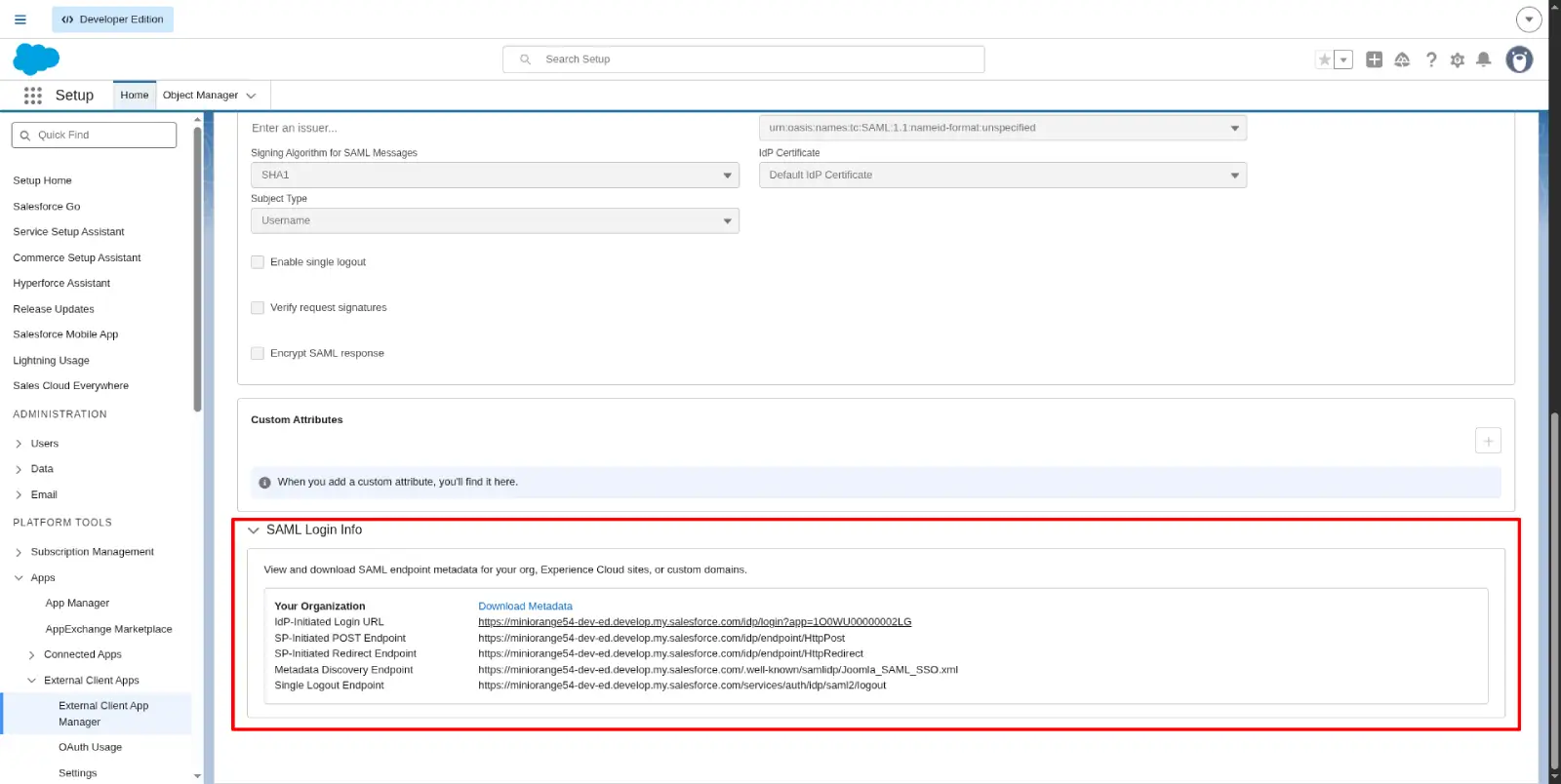 Configure Salesforce as IDP