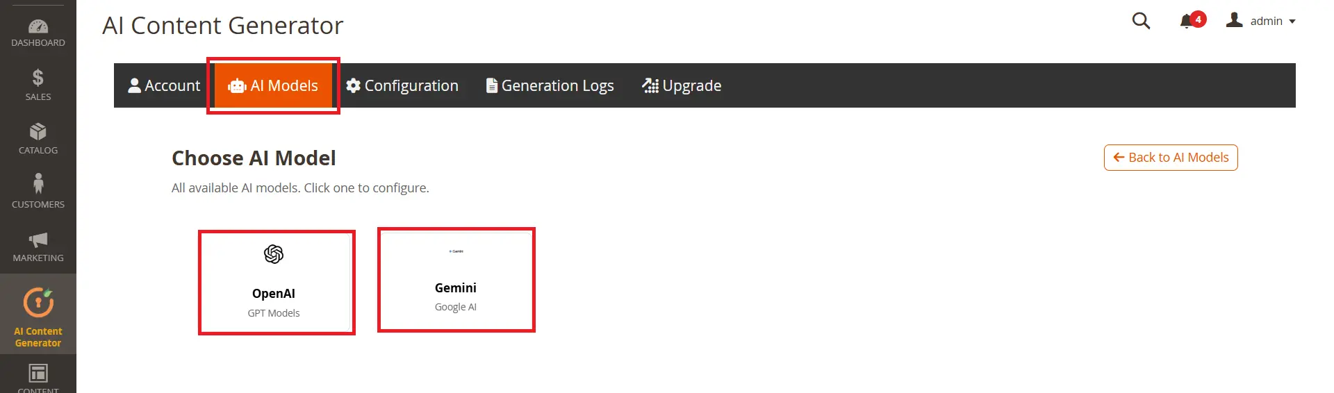 Magento Website Restriction - AI Models