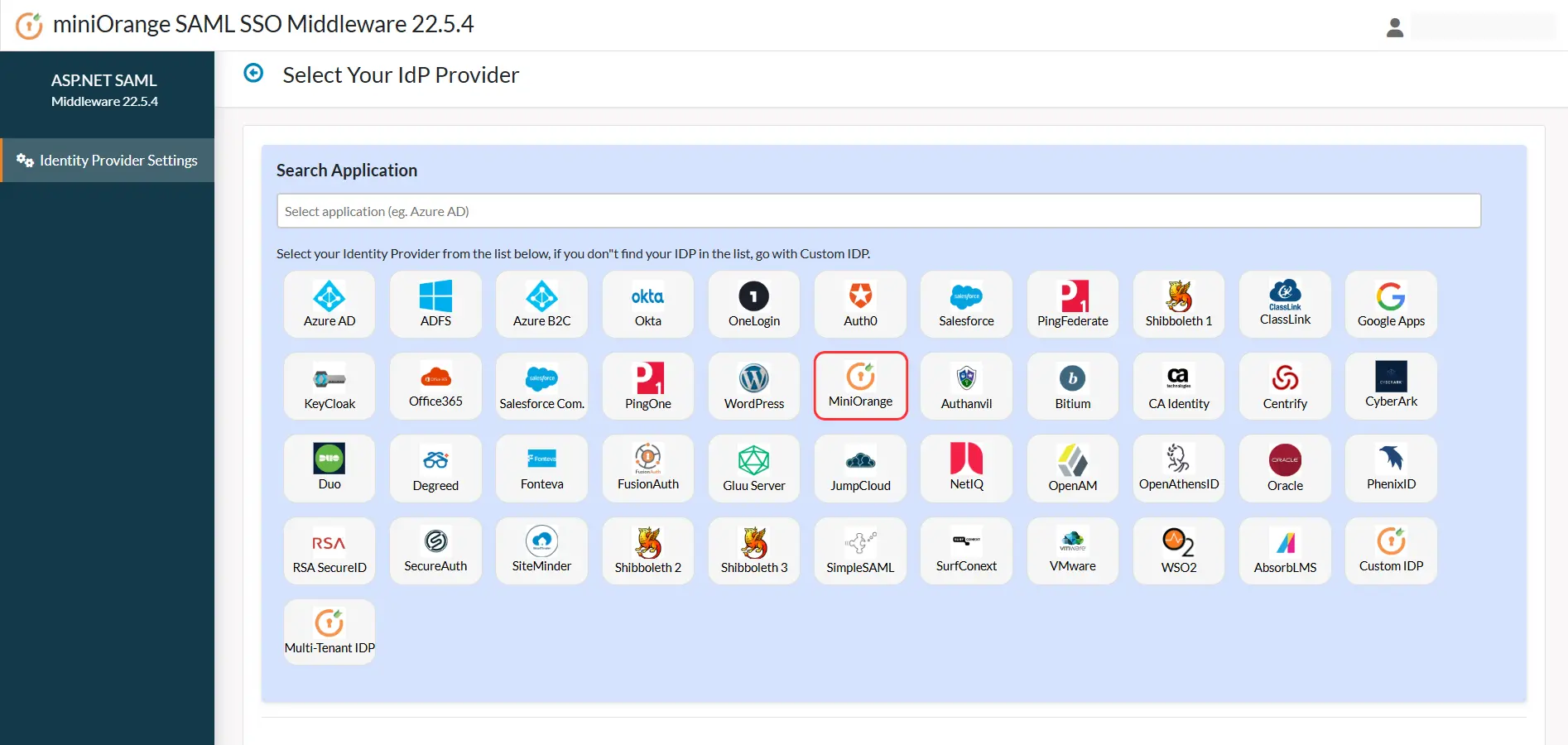 Identity Provider List