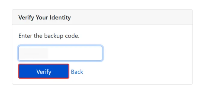 DNN - Verify Backup Code